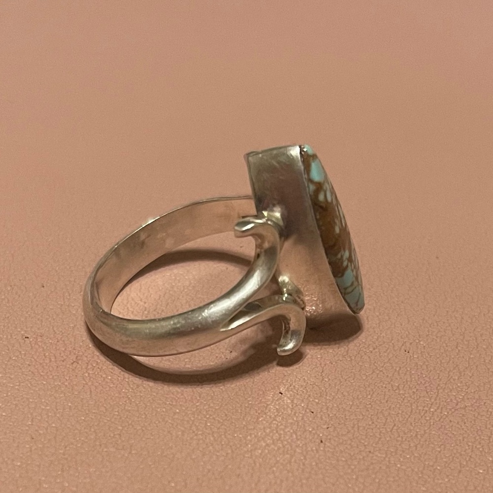 Genuine Turquoise and Sterling Ring - Picture 2 of 6